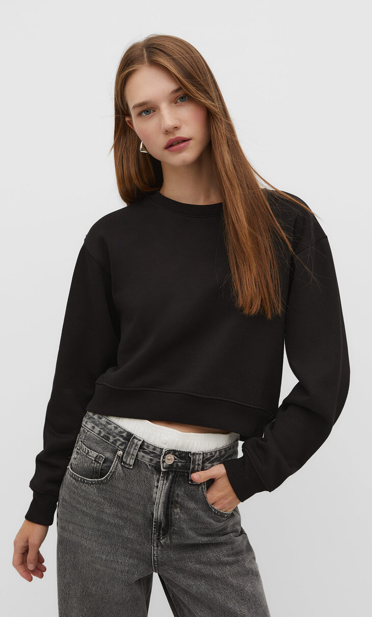 Sweatshirt básica cropped