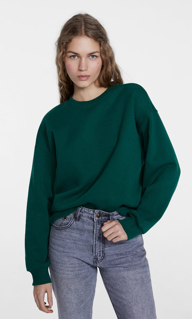 

Stradivarius Bluza basic Zielony S
