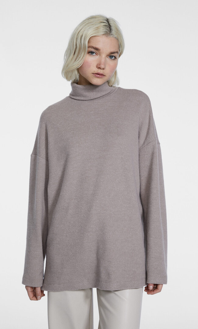 

Stradivarius Aufgerautes Oversize-Shirt Braun M