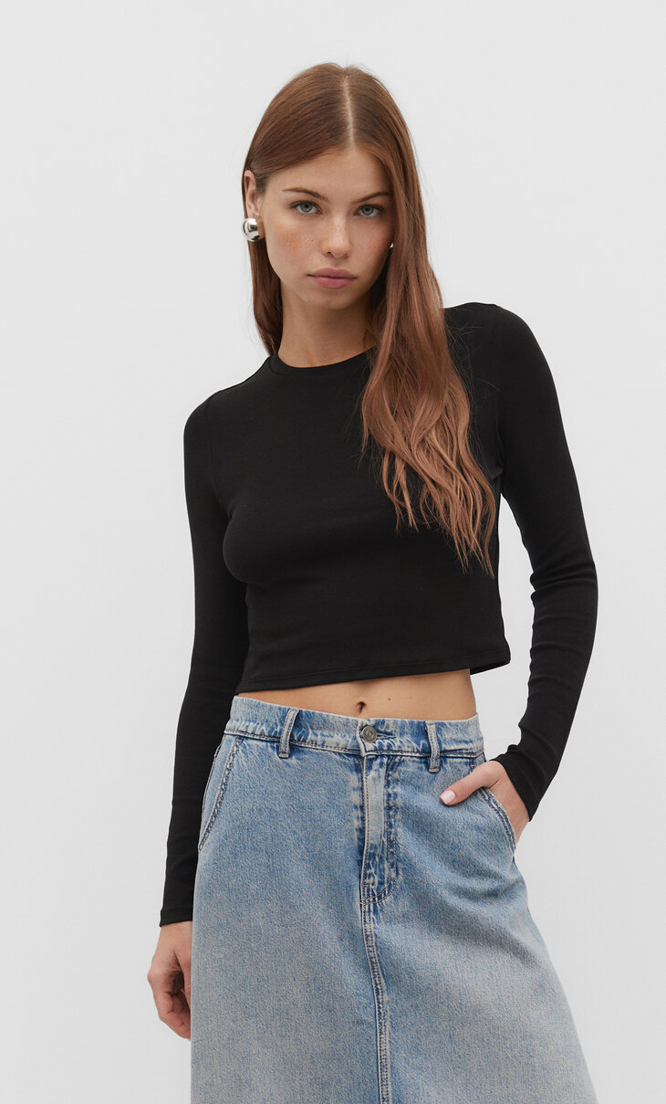 Crop-top i bomull