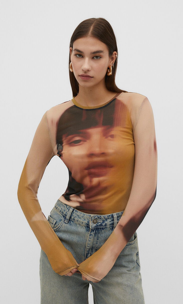 Tulle face T-shirt