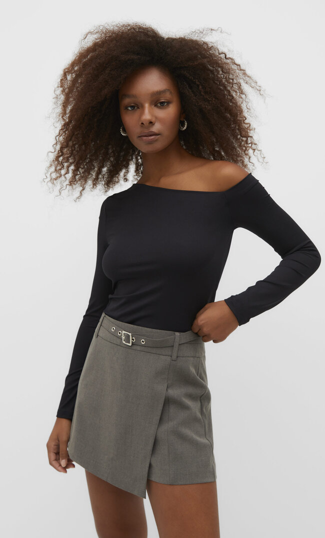 

Stradivarius Shirt aus Polyamid Schwarz XL
