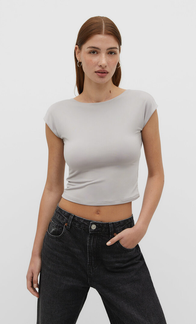 

Stradivarius Rückenfreies Shirt Grau S