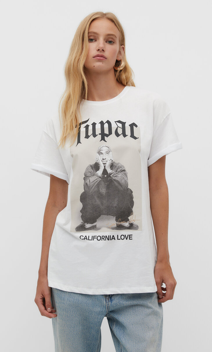 Oversize ležérne tričko Tupac