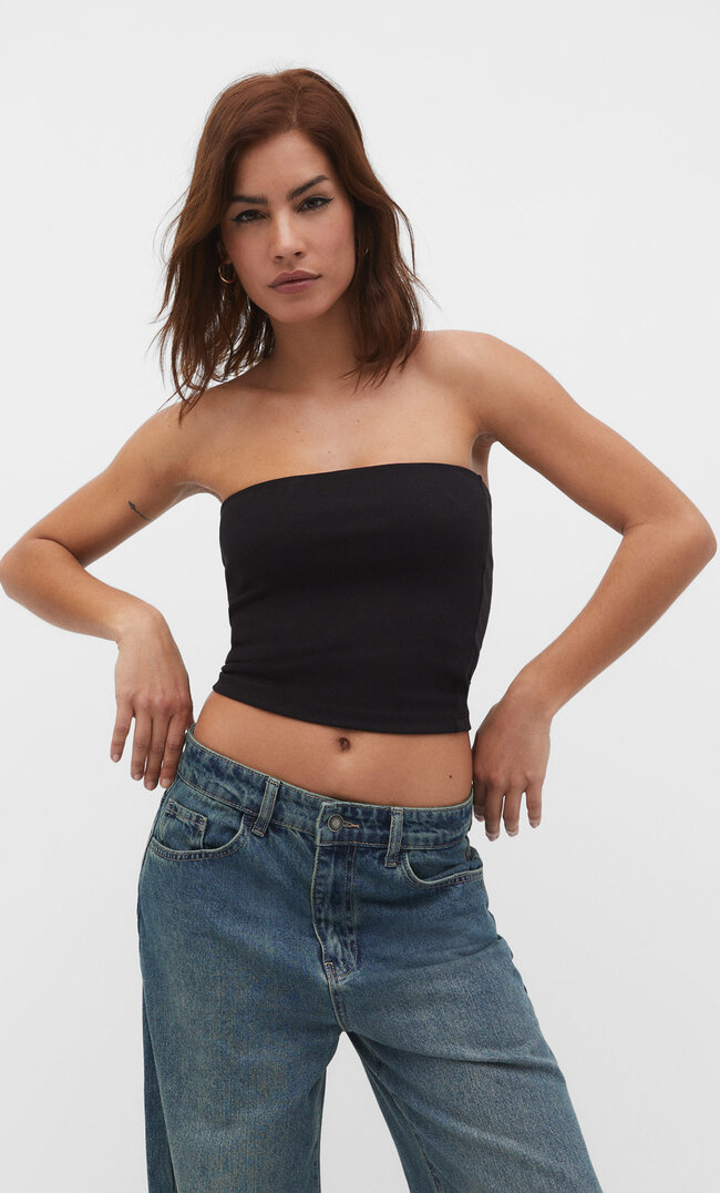 

Stradivarius Basic-Bandeau-Top Schwarz XL