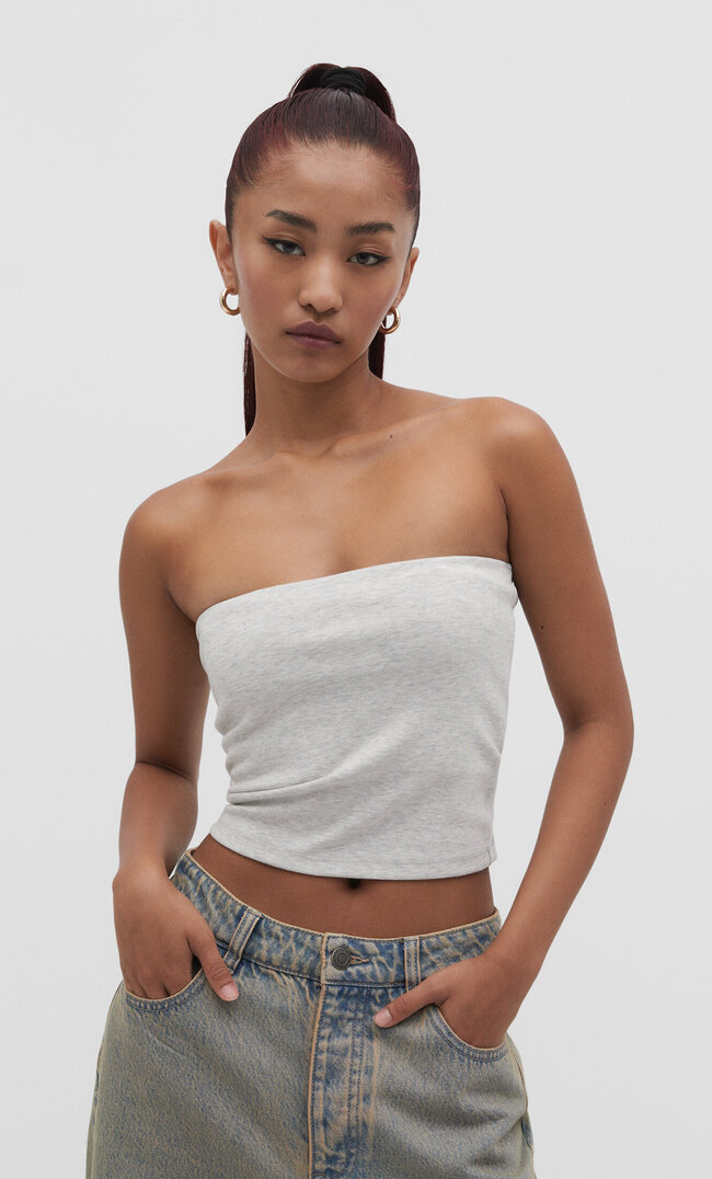 

Stradivarius Basic-Bandeau-Top Grau Melange XL