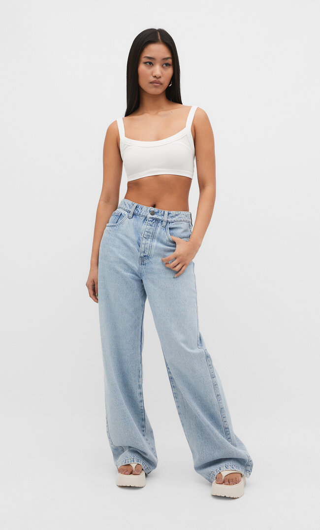 

Stradivarius Nahtlose Bralette Steingrau S