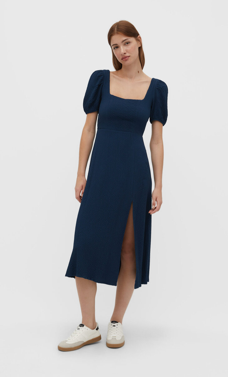 Midi dress with tied back