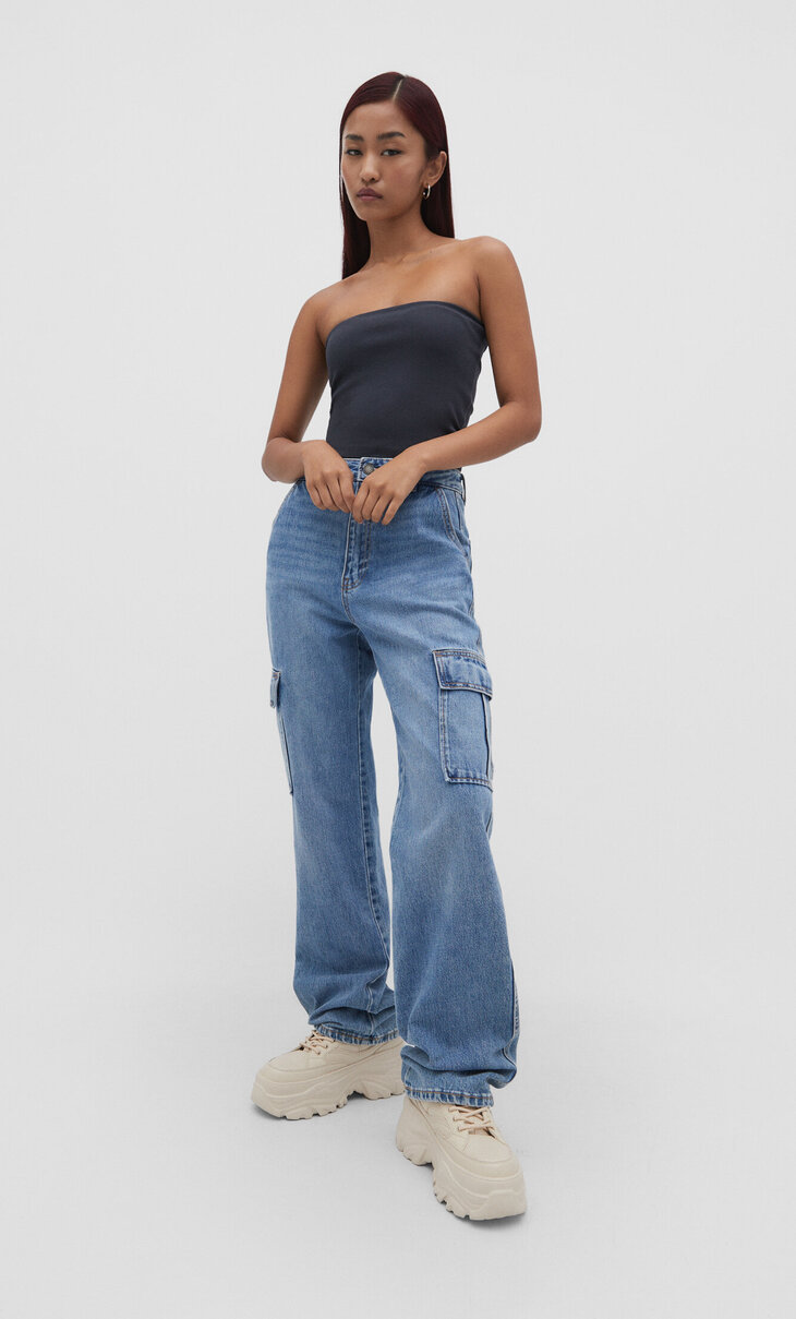 cargo jeans - Women's fashion | Stradivarius United States