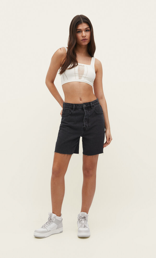 

Stradivarius Bralette mit Lochmuster M