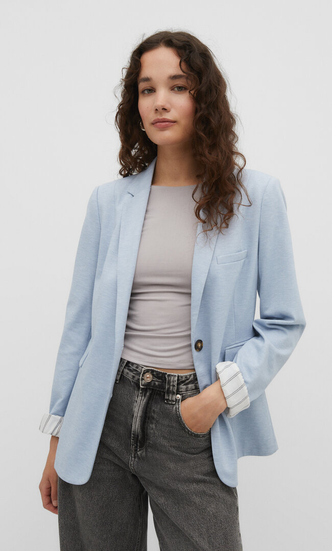 

Stradivarius Strickblazer Himmelblau L