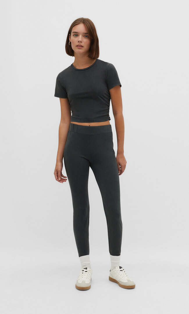 

Stradivarius Basic-Sportleggins Graumeliert XL