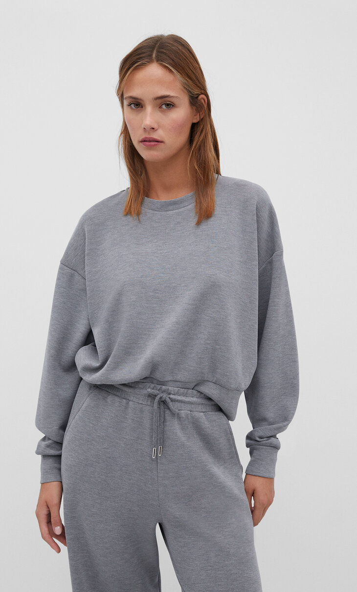 Sweatshirt i modal med soft touch-effekt
