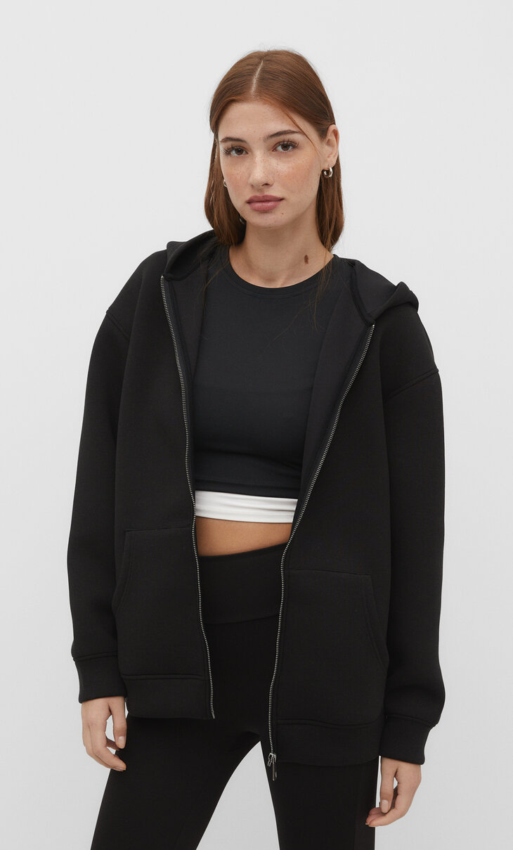 Oversize hoodie in technical fabric