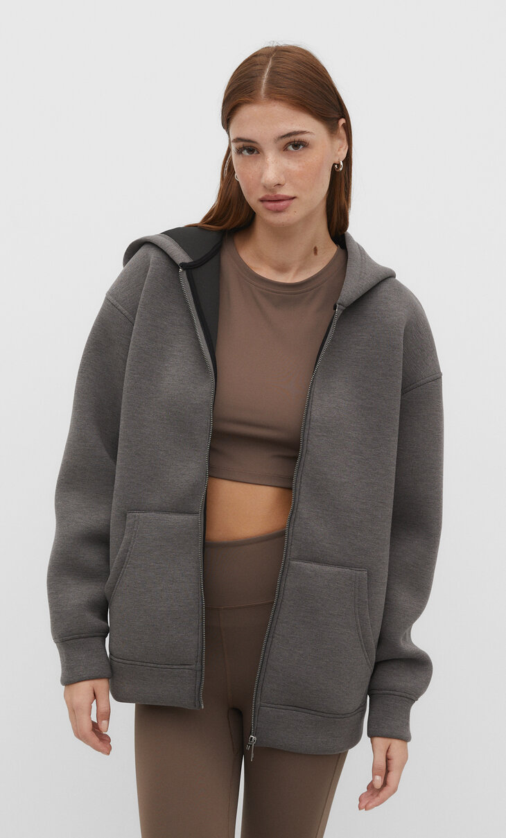 Oversize hoodie in technical fabric