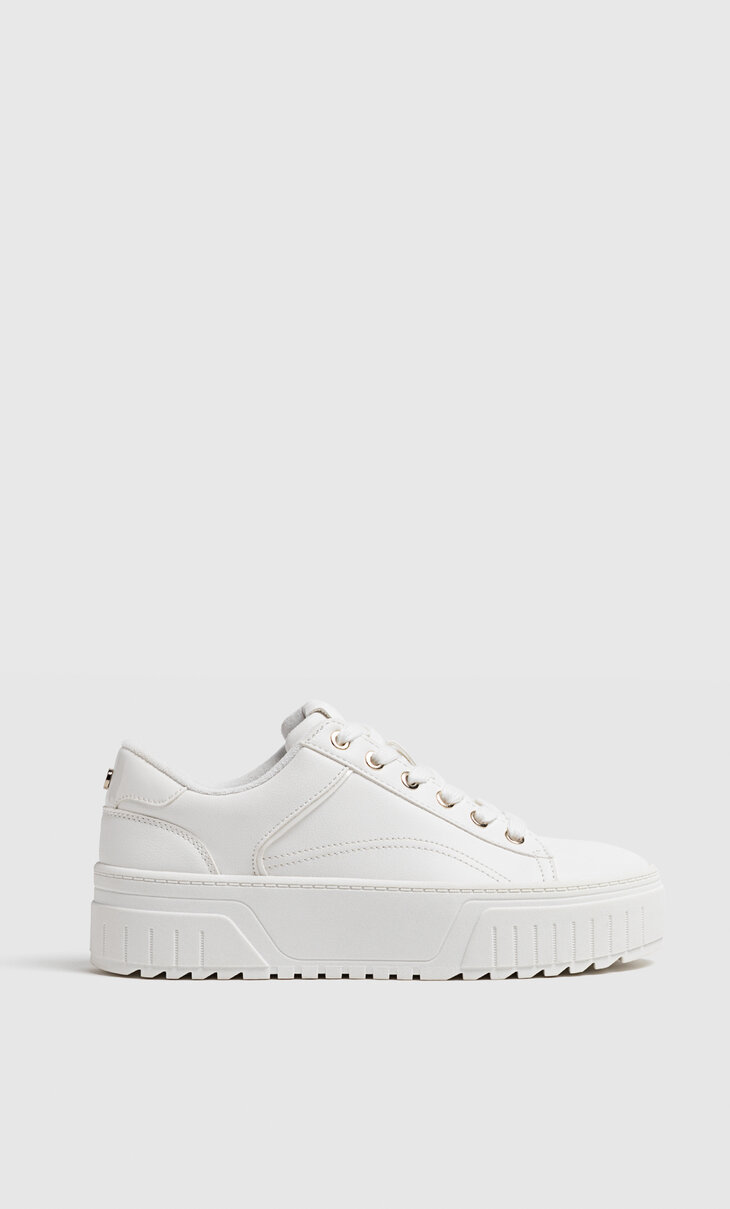 White flatform trainers