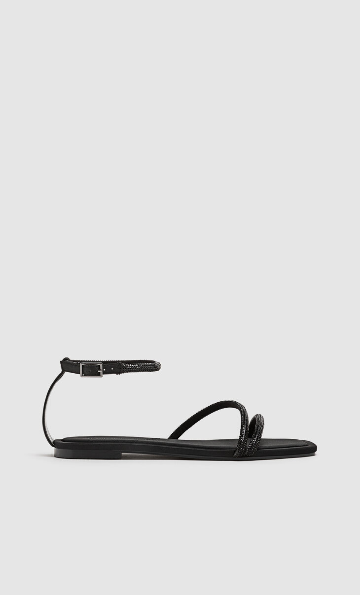 Slider-sandaler med strass