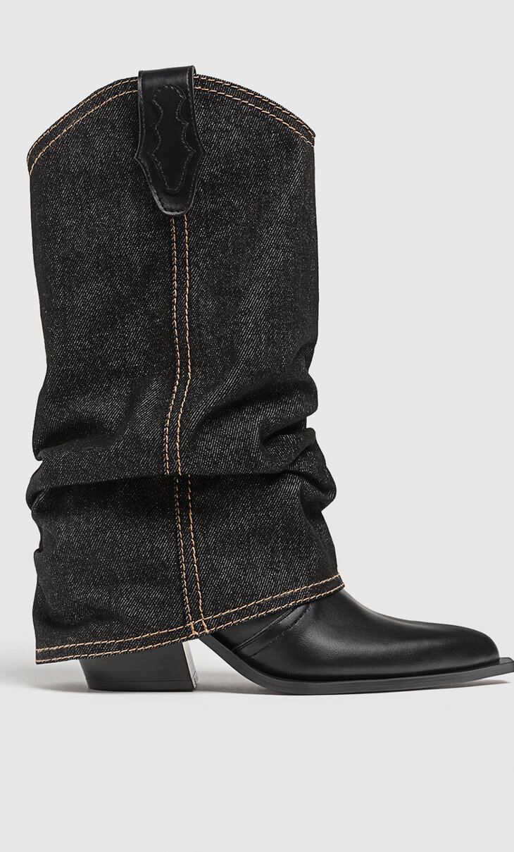 Detachable high-heel cowboy boots
