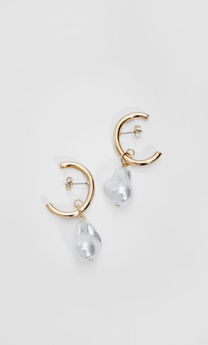 Faux pearl earrings
