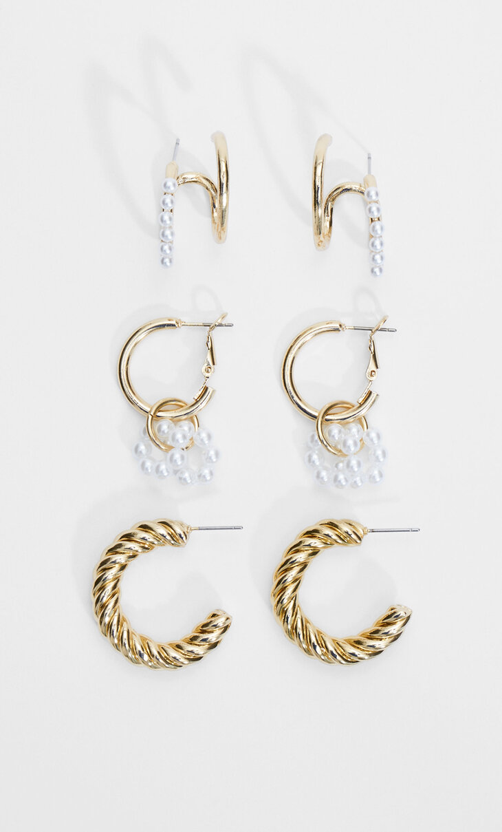 Set of earrings with ear cuffs