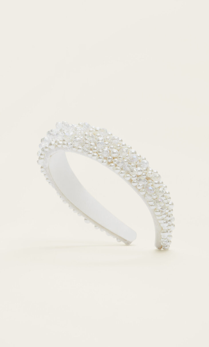 Queen Charlotte faux pearl and crystal headband