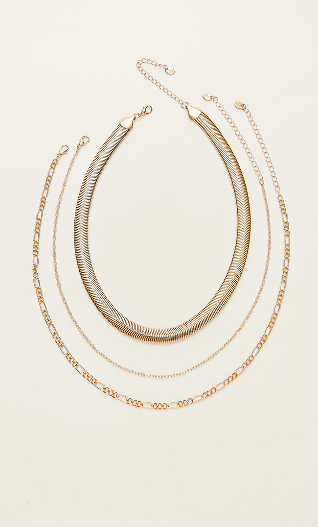 

Stradivarius 3er-Set Halsketten Snake Gelb M