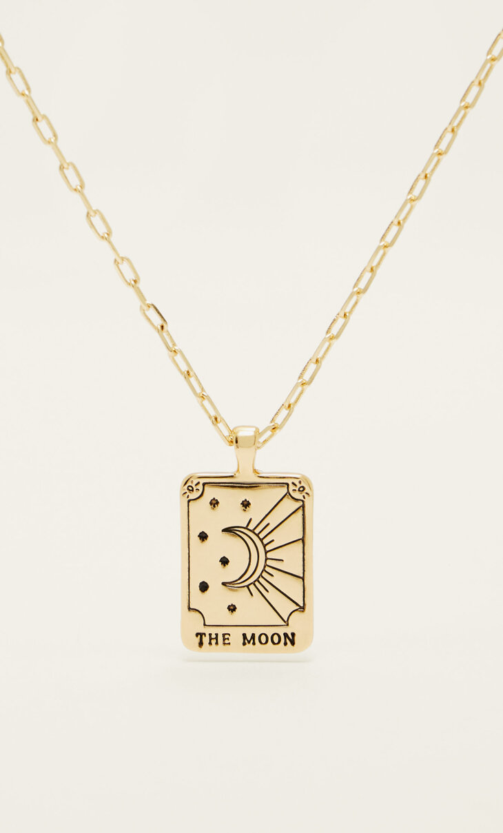 Halskette Tarot The Moon. Vergoldet.