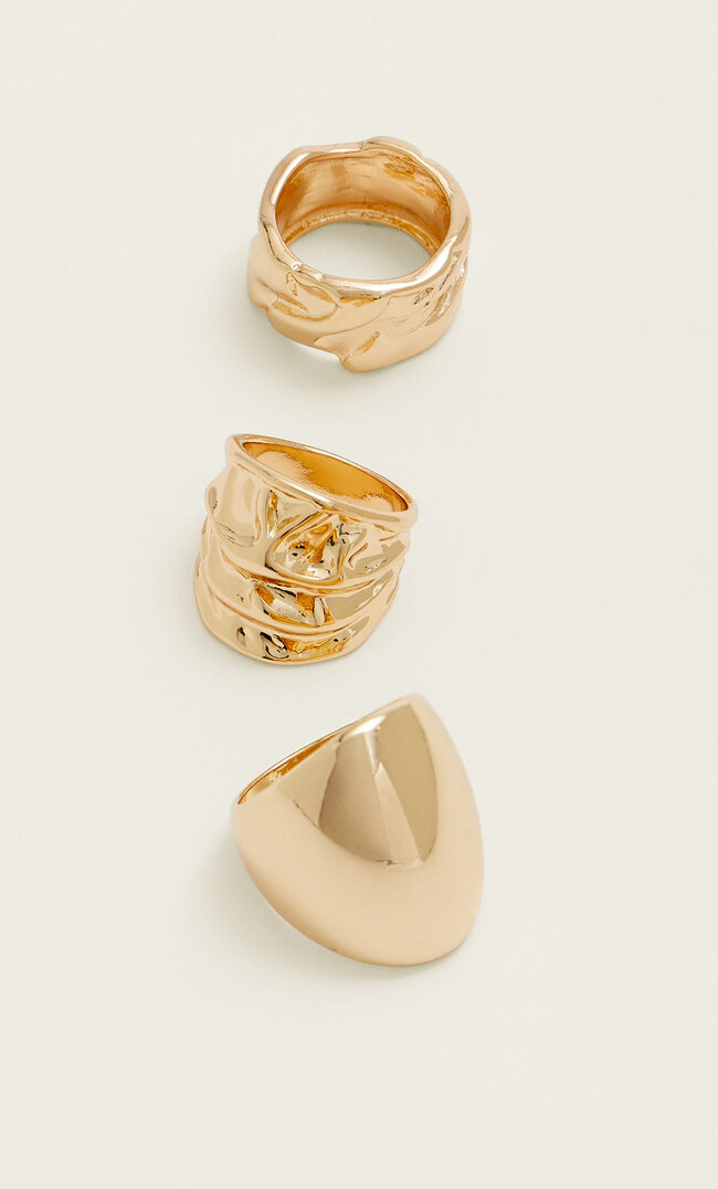 

Stradivarius 3-Er Set Ringe Mit Zahlen Gelb M