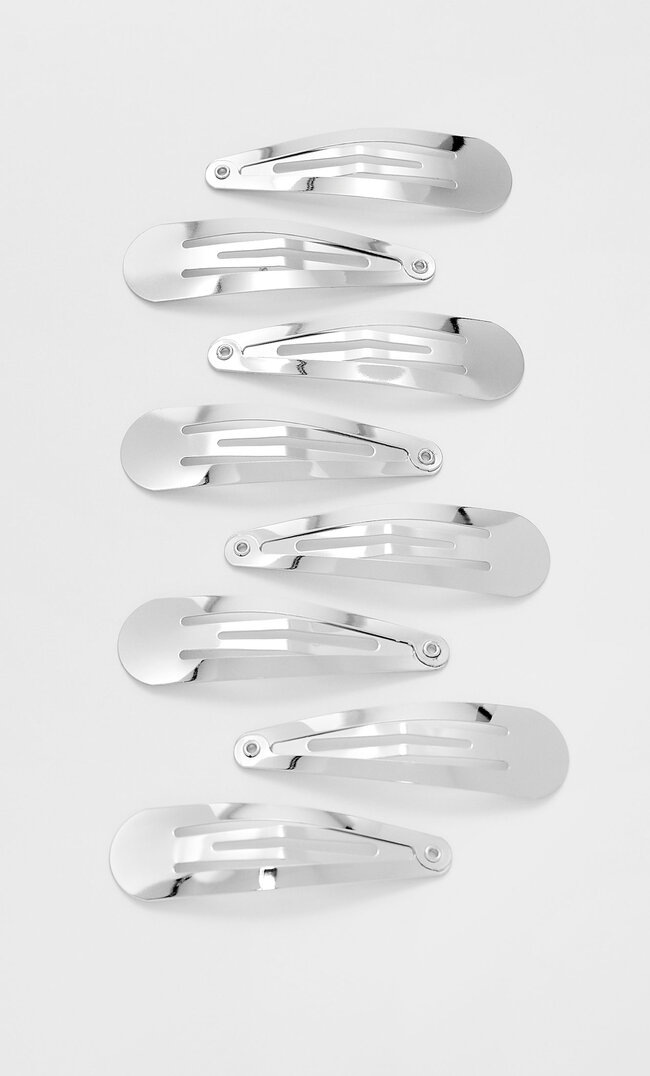Stradivarius Haarclips Im 8er-Set Grau M