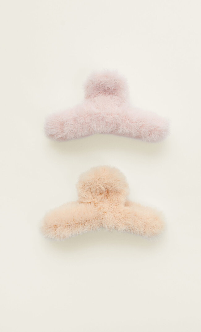

Stradivarius 2er-Set Mini-Haarklammern Pastellrosa M