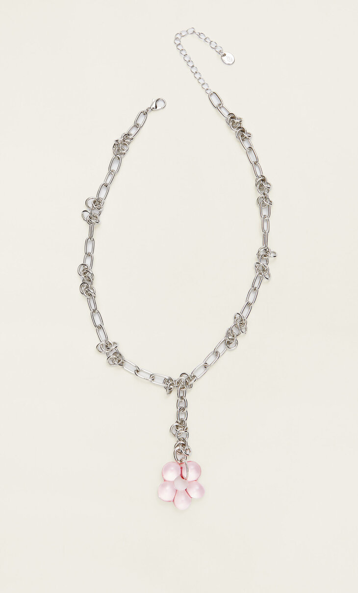 Chain necklace with flower