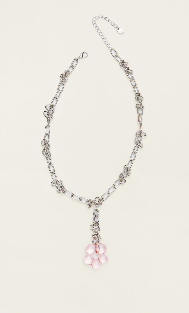 

Stradivarius Halskette Mit Blume Grau M