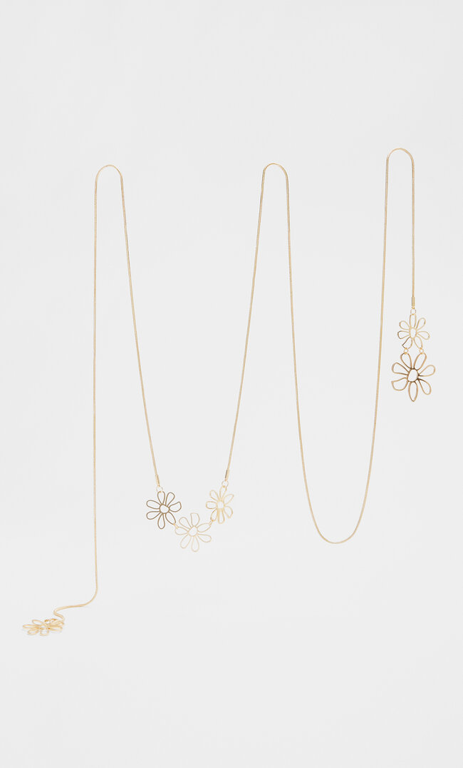 

Stradivarius Mehrfach-Kette Mit Blumen Gelb M