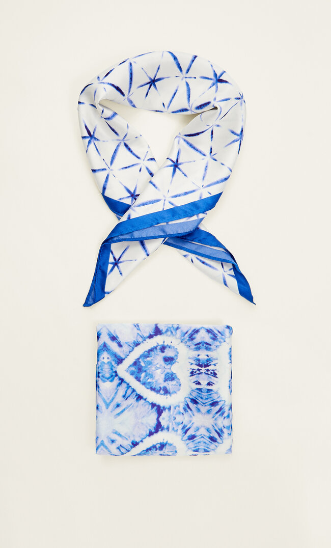 

Stradivarius Doppelpack Bandanas Mit Geometrischem- Und Herz-Print Blau 103