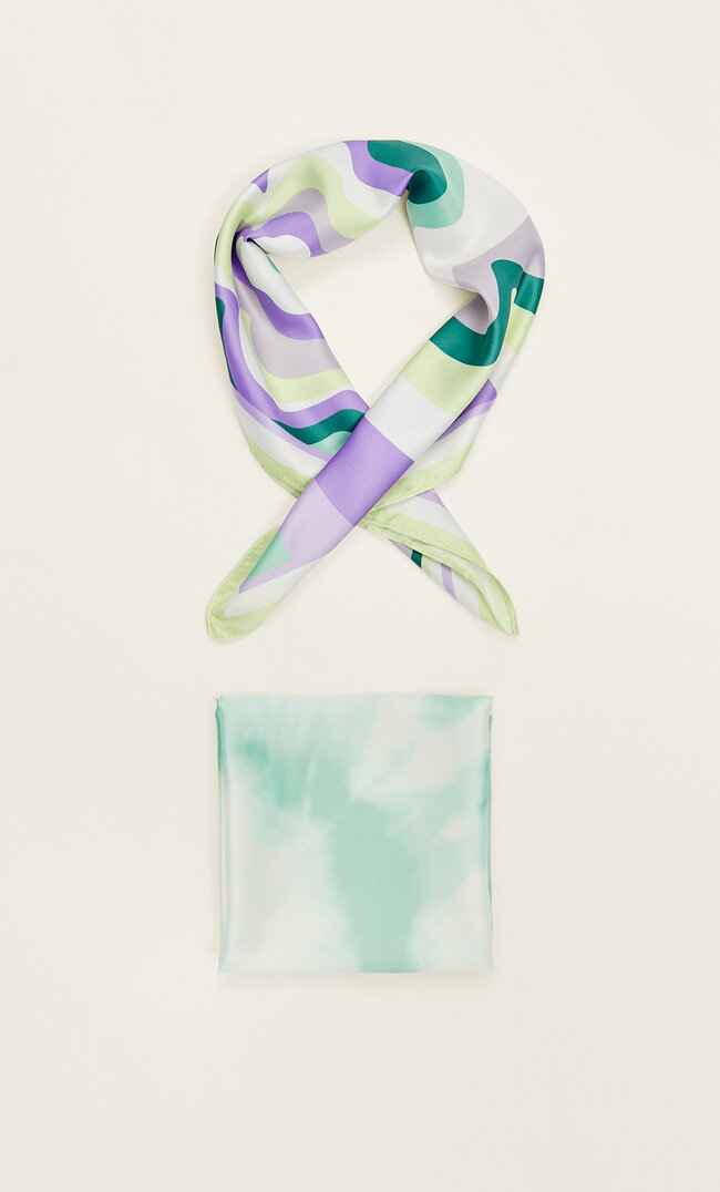 

Stradivarius Doppelpack Bandanas Mit Blumen- Und Tie-Dye-Muster Blau 103