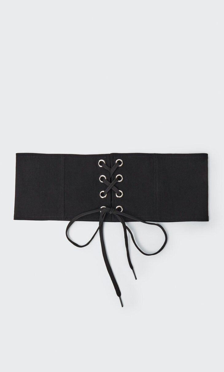 Ceinture large basique œillets