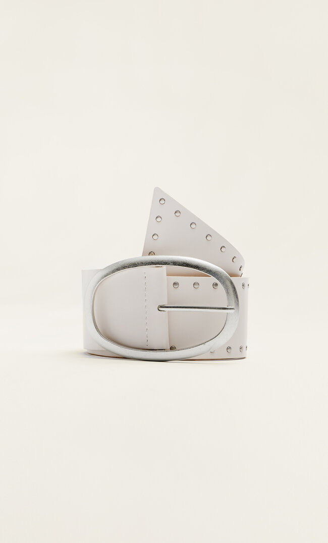 

Stradivarius Breiter Gürtel Mit Nieten Ecru 70