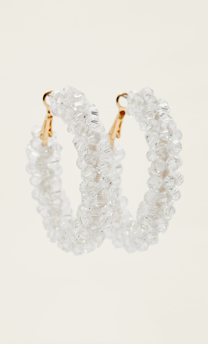 Diamanté crystal hoop earrings