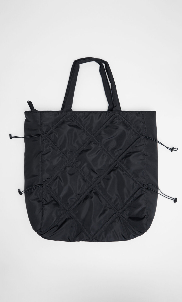 Lace-up cord tote bag