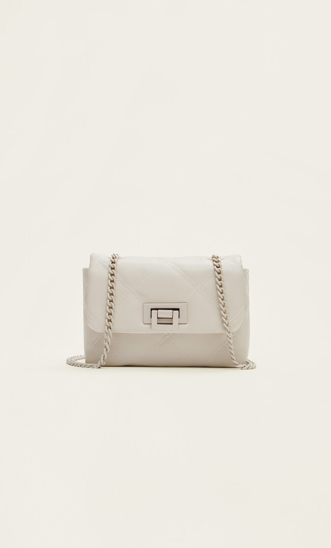 

Stradivarius Mini-Umhängetasche Ecru M