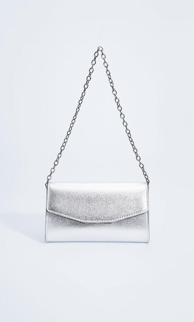 Stradivarius Abend-Clutch Zum Umhängen Grau M
