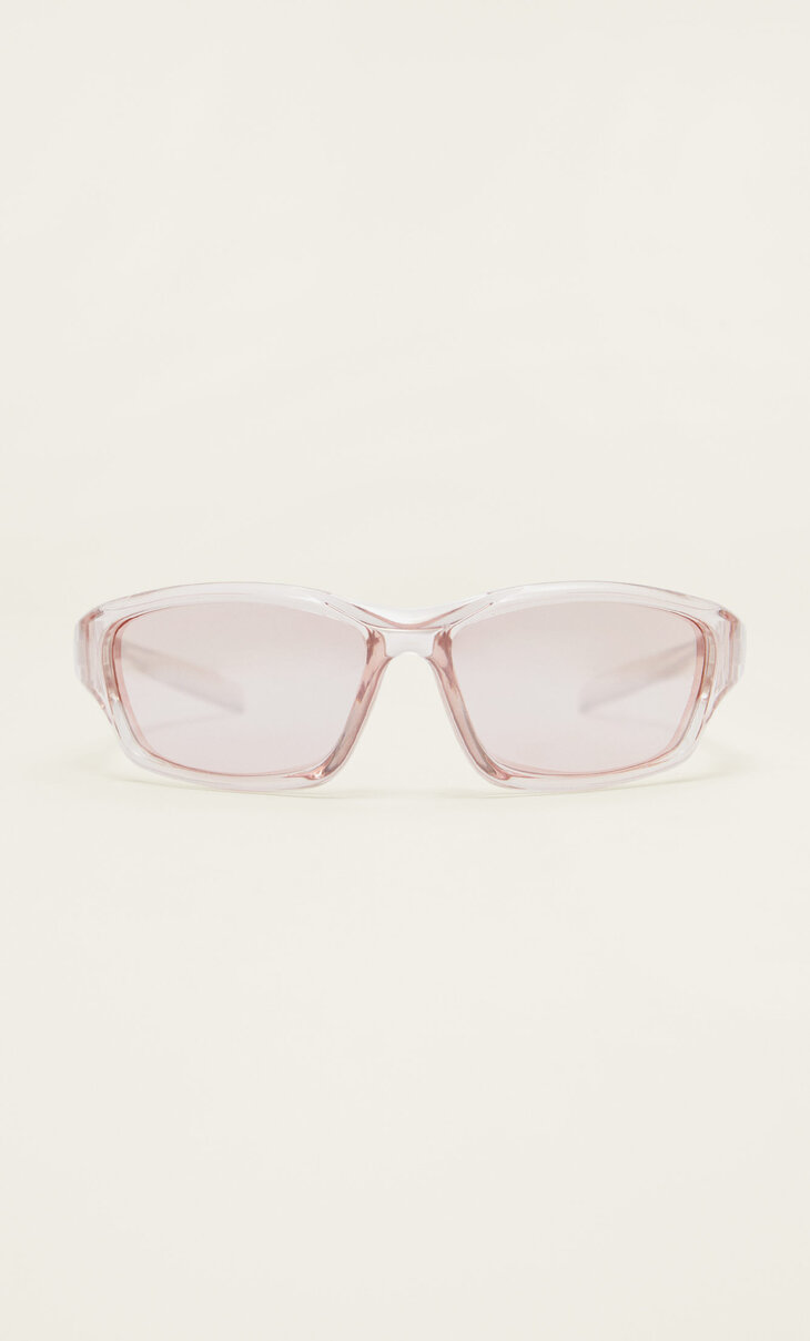 Coloured-lens resin and crystal sunglasses