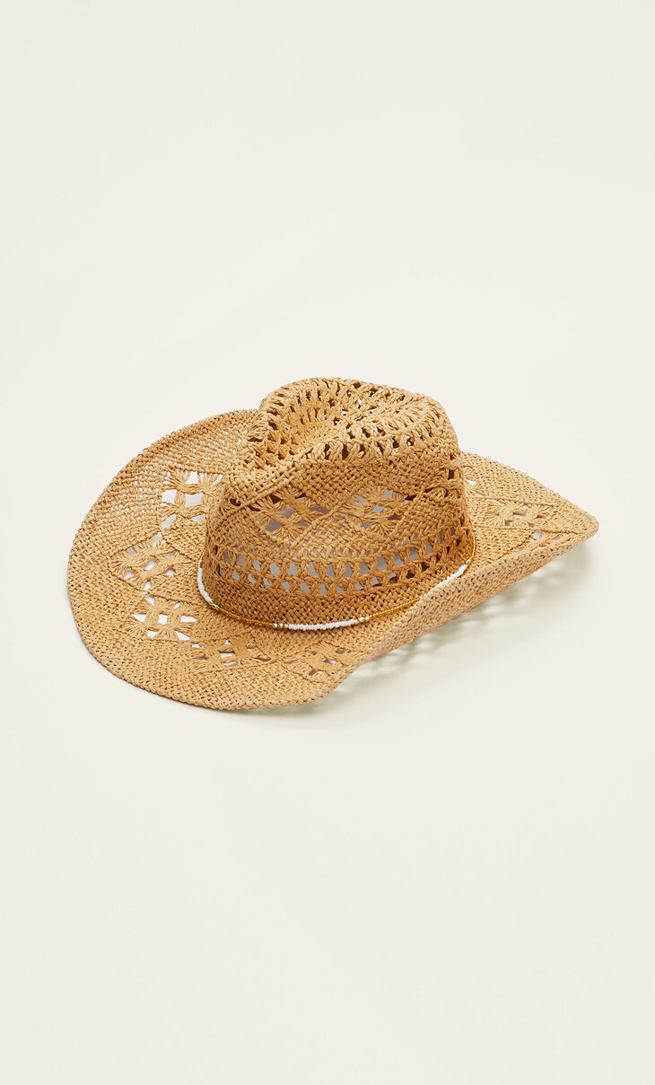 Raffia cowboy hat