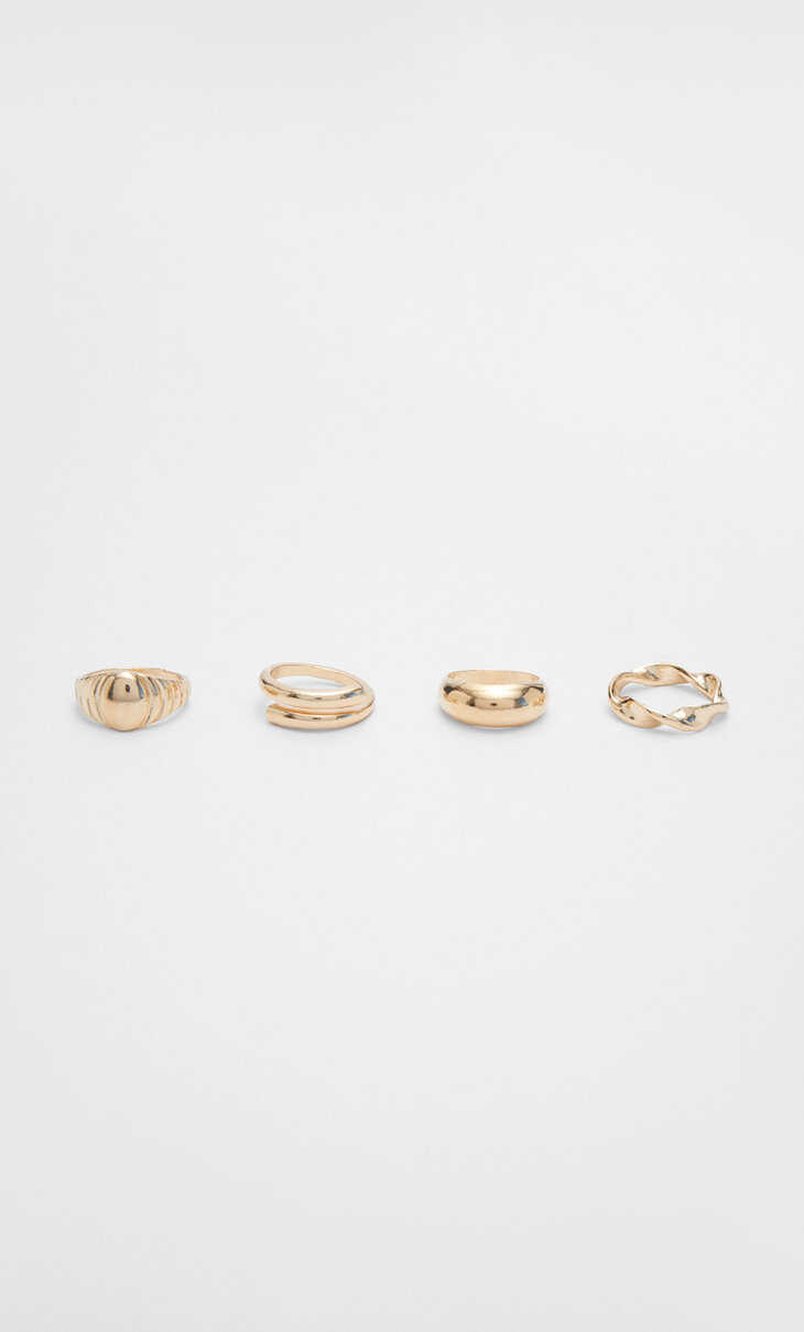 Pack of 4 signet rings