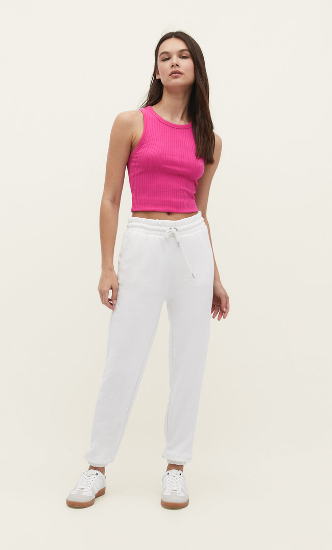 

Stradivarius Jogginghose aus Plüschgewebe Ecru M