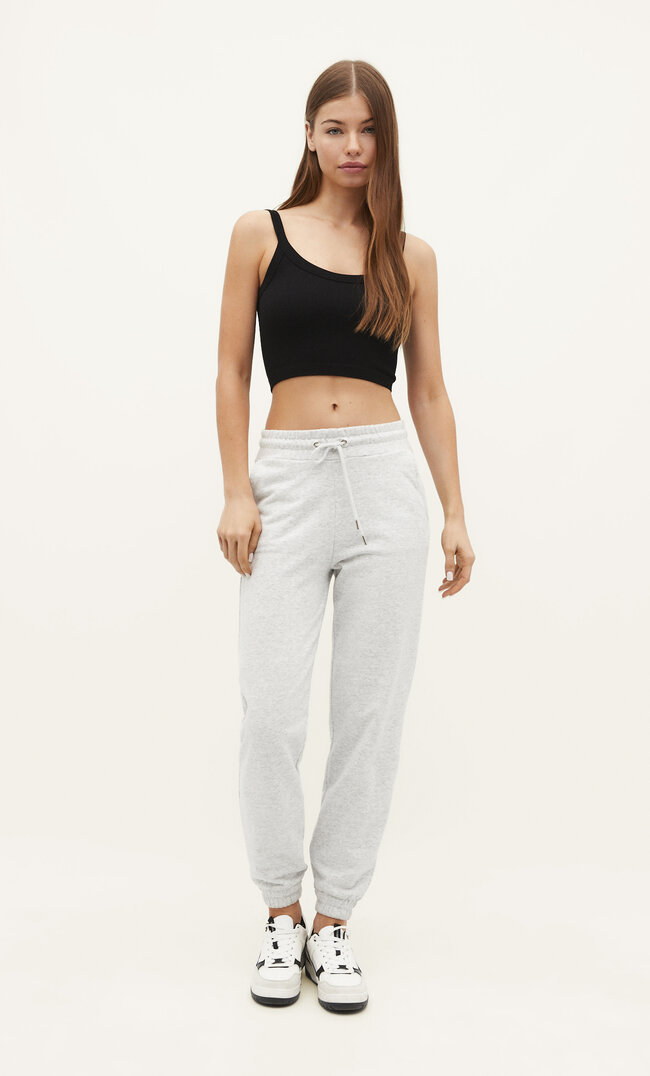 

Stradivarius Jogginghose Aus Plüschgewebe Grau Melange L