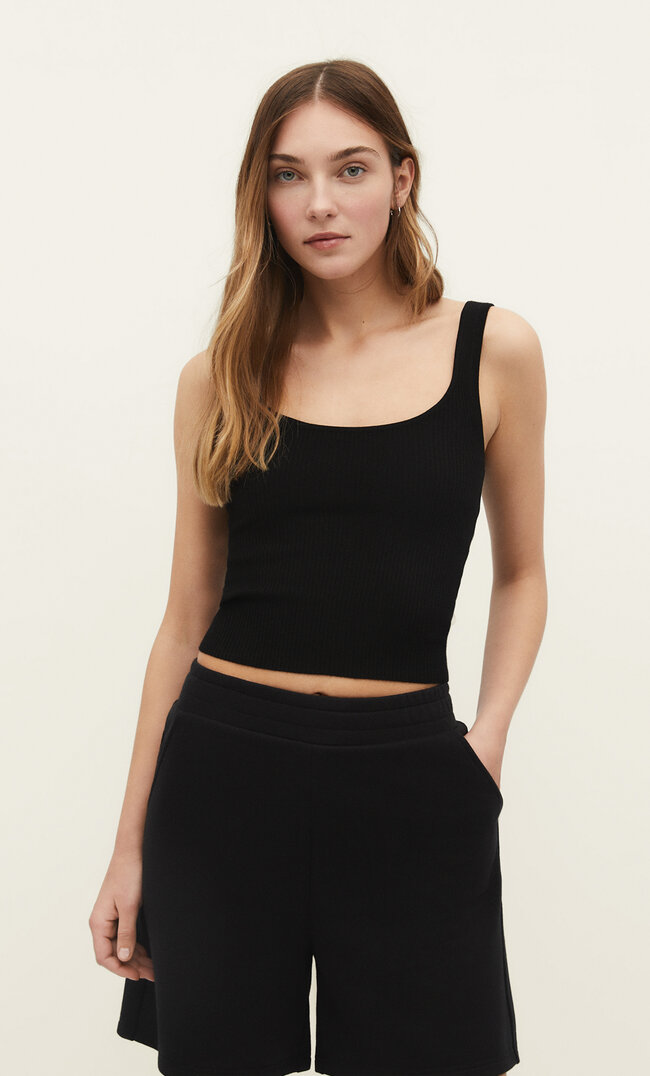 

Stradivarius Basic-Shorts aus Plüsch S