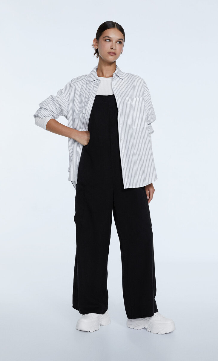 Flowing lyocell dungarees