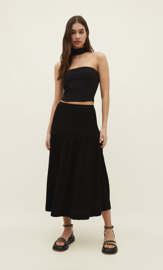 

Stradivarius Midirock Im Trachtenlook Schwarz M