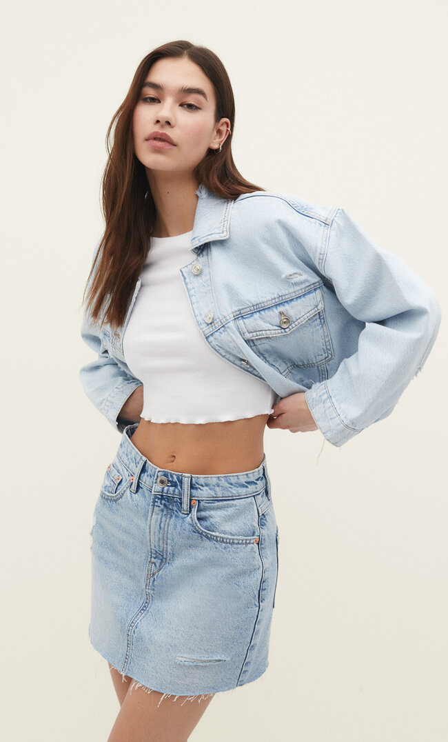 

Stradivarius Jeansowa spódnica mini Denim 40